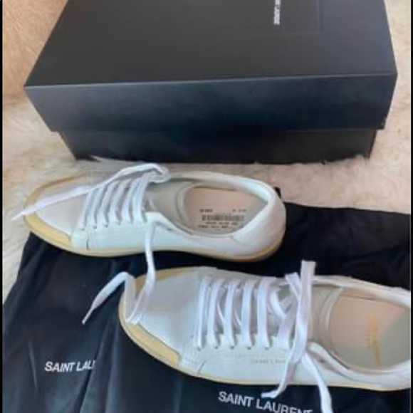 Saint Laurent Perforated Low-Top Sneakers - Picture 3 of 7